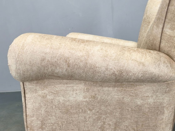 Image 1 of Fauteuil lounge sculptural en velours italien des années 1950