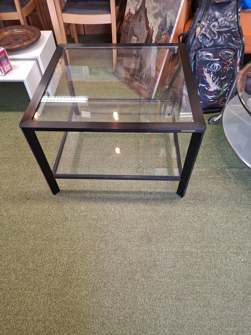 Pierre Vandell Paris | Memphis style coffee table | Black with glass