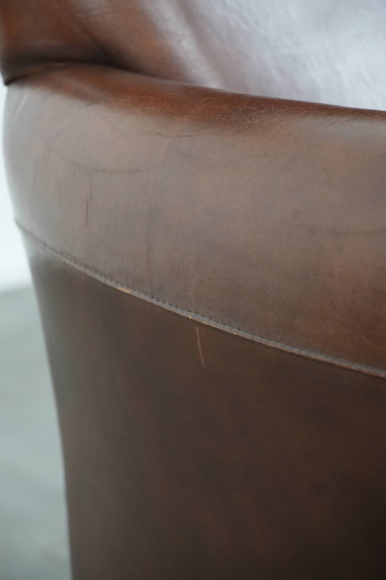 Image 1 of Vintage schapenleren fauteuil/ armchair met prachtige warme kleuren