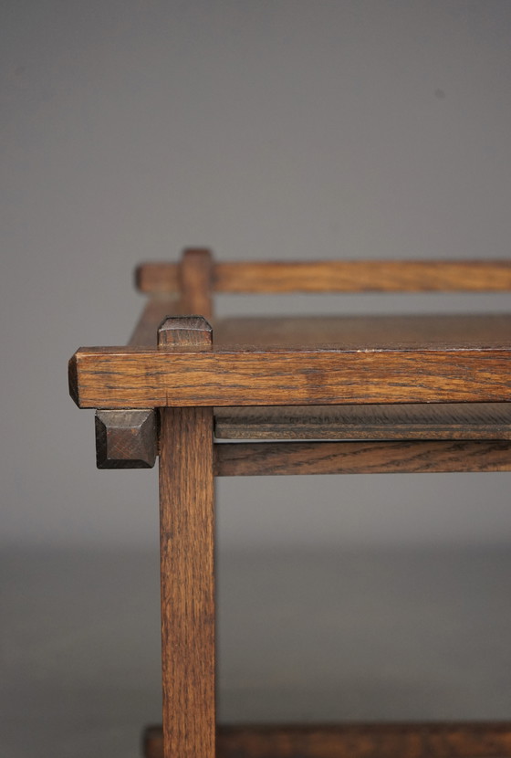 Image 1 of Chariot à thé moderniste en chêne. 1950s