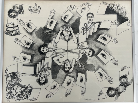 Image 1 of Painting (etching) by Tom Eyzenbach - Studying