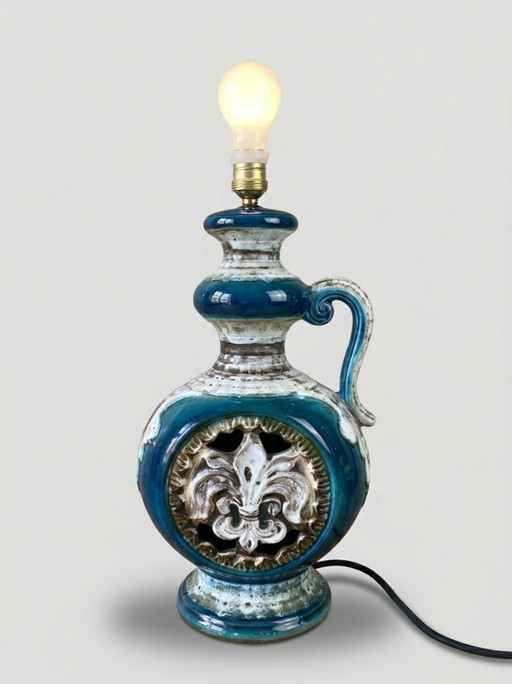 Vintage Geglazuurde Keramische Lamp