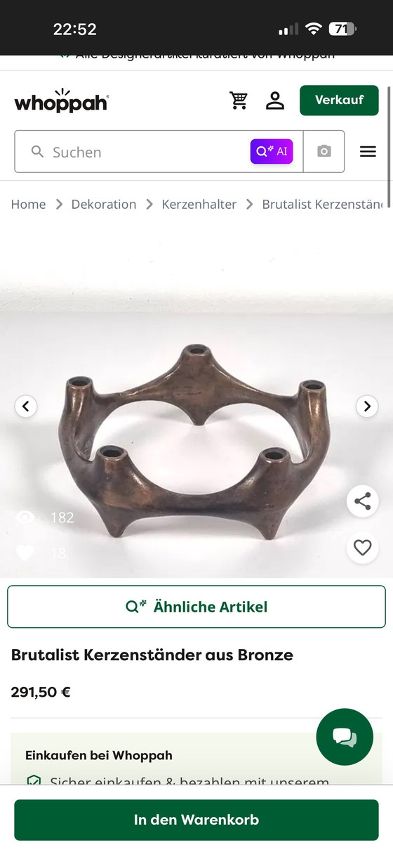 Image 1 of Brutalistischer Kerzenständer aus Bronze