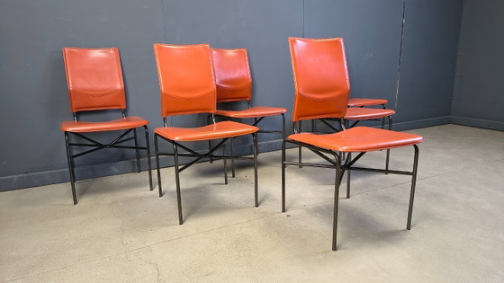 Image 1 of Ross Littlel voor Matteo Grassi set van 6 eetkamerstoelen, jaren 70
