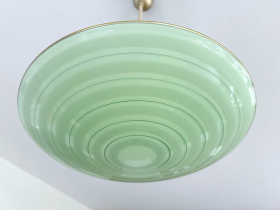 Image 1 of Vintage Art Deco  Glass Pendant Lamp