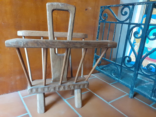 Brutalist design magazine rack