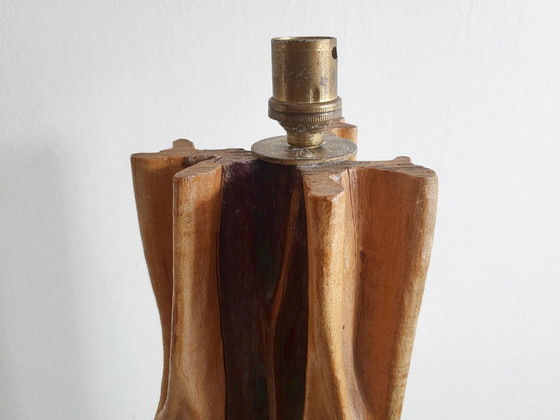Image 1 of Lampada da terra vintage anni '50, scultura vegetale organica, legno di recupero e mogano, anni '50