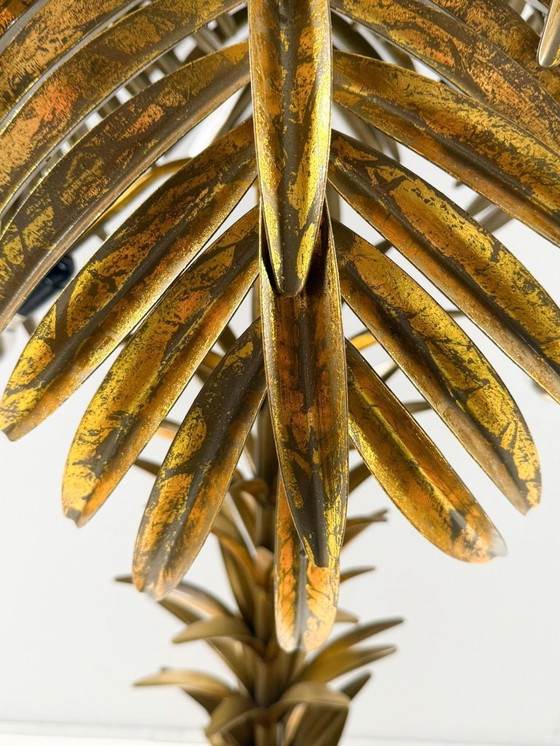 Image 1 of Gran lámpara de pie/palmera estilo Hollywood Regency, al estilo de Maison Jansen, Francia, década de 1970