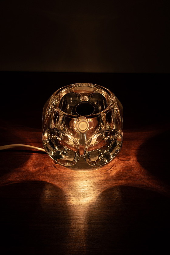 Image 1 of Putzler tafellampje rond met cirkels helder glas