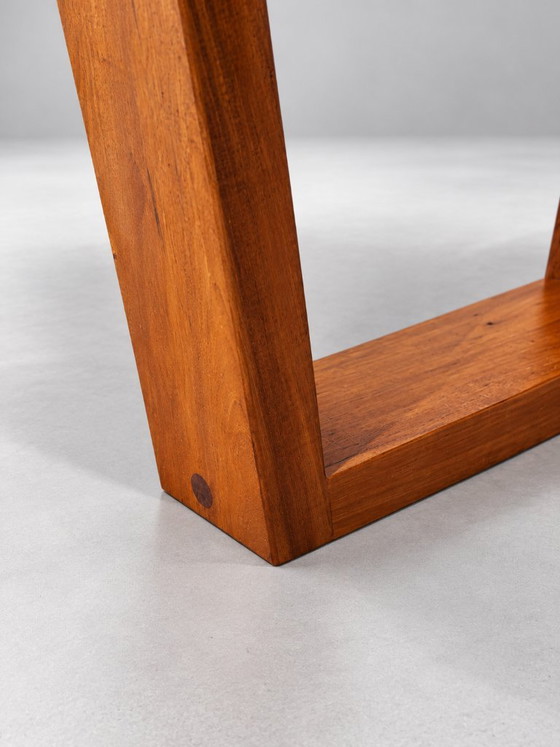 Hardwood dining table with V-shaped legs, recycled wood, Reclaim Studio, Brown, Rustic (photo 5 of 8)