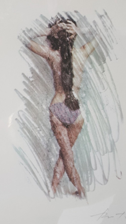 Gerahmte Künstlerlithografie - Mimmo ROTELLA - La Vergine