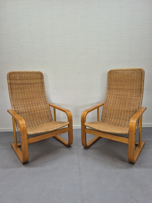 Vintage Ikea-Sessel Riet. Yngve Ekström, Öland. Pro Stück: