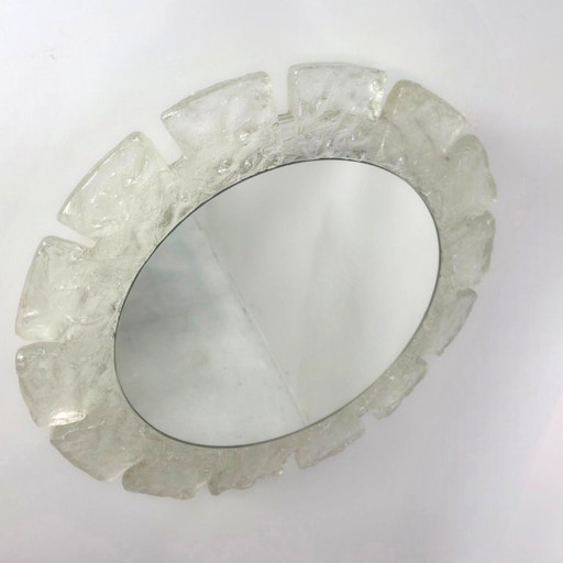 Illuminated mirror by Hillebrand Germany acrylic with glass.