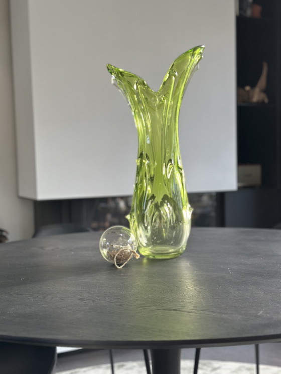 Image 1 of Vintage Craftsman Blown Vase - Unique Design