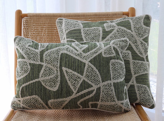 Image 1 of Jacquard abstrait vert