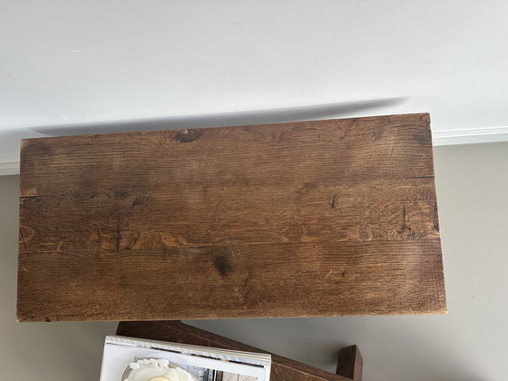 Image 1 of Tavolini ad incastro brutalisti vintage Mimi, set di tavolini laterali in rovere massello, stile retrò anni '70