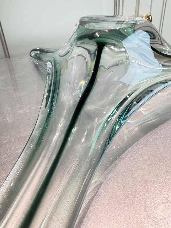 Val Saint Lambert – Large Crystal Freeform Bowl – 1950s – Signed – Val St Lambert (photo 11 of 12)