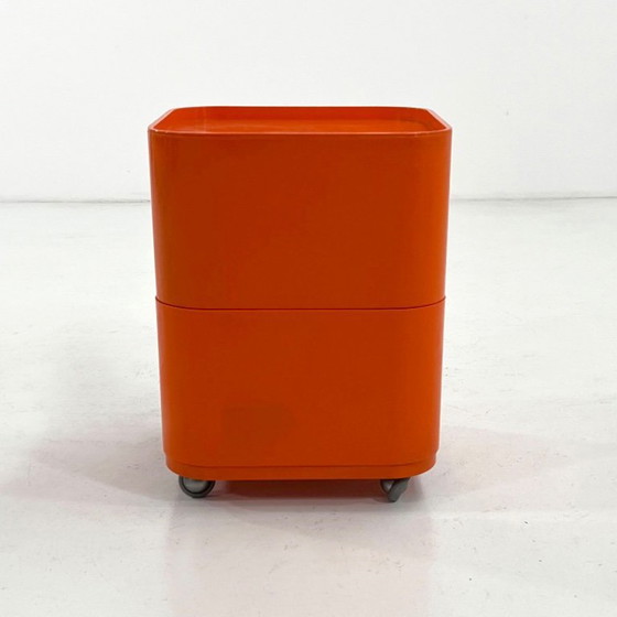 Image 1 of Oranje vierkante Componibili opbergmeubel van Anna Castelli voor Kartell, jaren 70