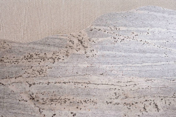 Organic, Vintage Coffee Table in Kashmir White Natural Stone – Marble (photo 3 of 6)