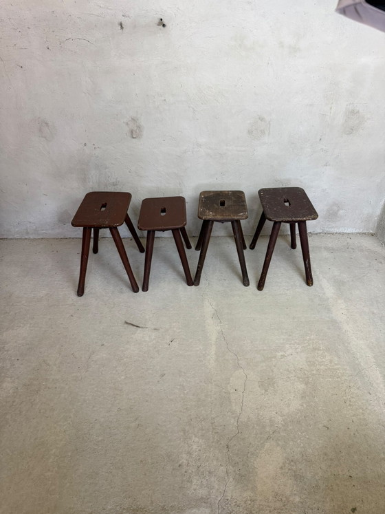 Set di quattro sgabelli da fabbrica svedesi – Wood (photo 5 of 14)