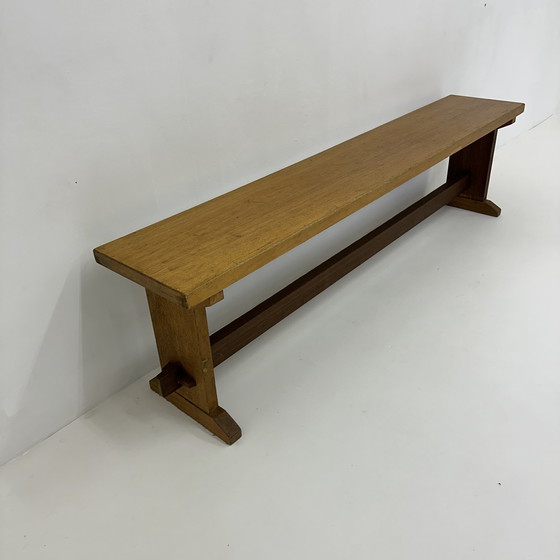 Image 1 of Banc vintage en bois massif, années 1970