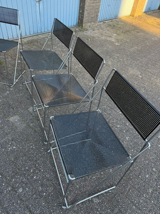 Original Nils Jørgen Haugesen Wire Chairs, Set Of 4 – Hybodan AS Denmark, Chaises de salle à manger, rvs (photo 11 of 11)