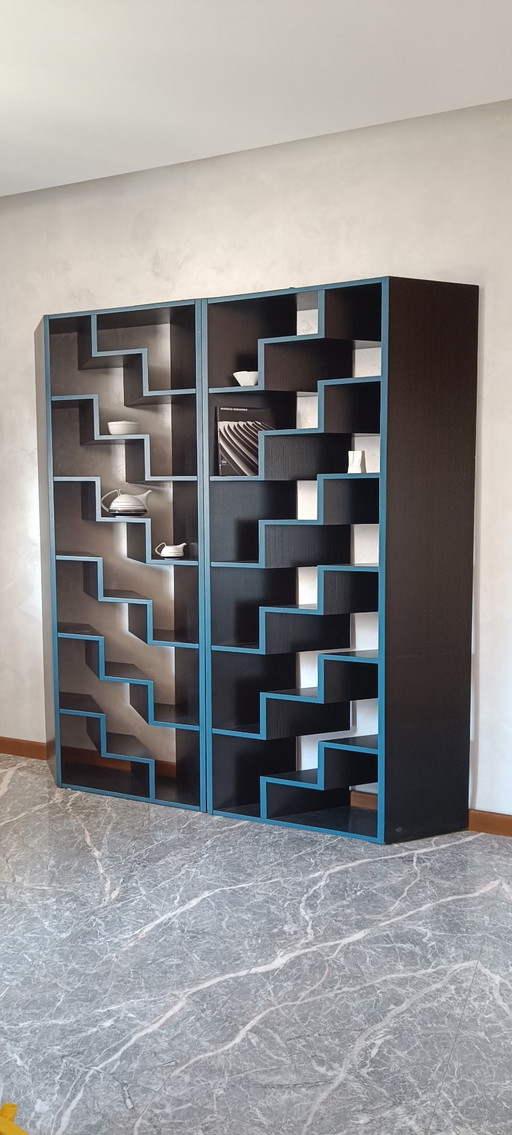 Paar Eckbücherregale von Morandini für Rosenthal, 1984 – boekenkasten, Wood