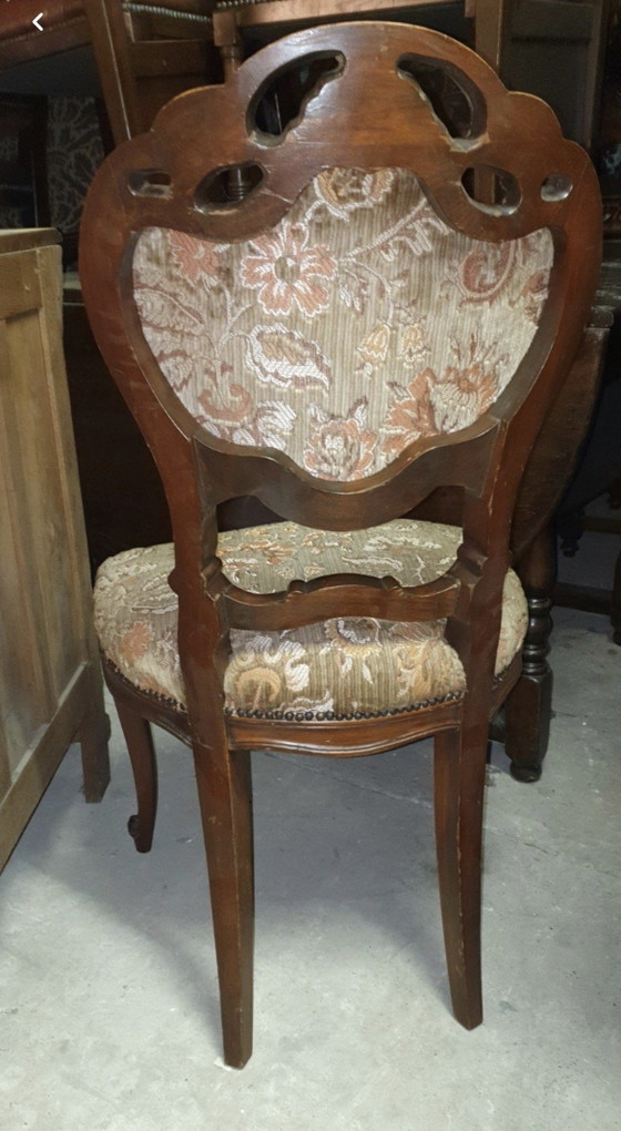 6 chaises de salle à manger baroques italiennes – Textile, Wood (photo 2 of 5)