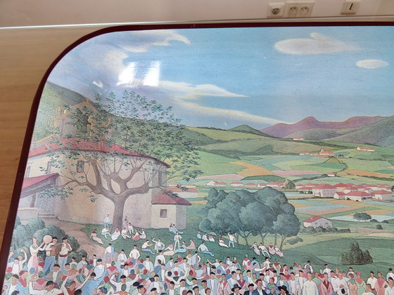 Image 1 of José Arrue "Romeria" Metallisches Serviertablett