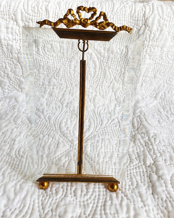 Cadre Porte-Photographie en Verre Biseauté et Métal Doré – Style Louis XVI – Vers 1900 – Cadres photo, Glass (photo 5 of 5)