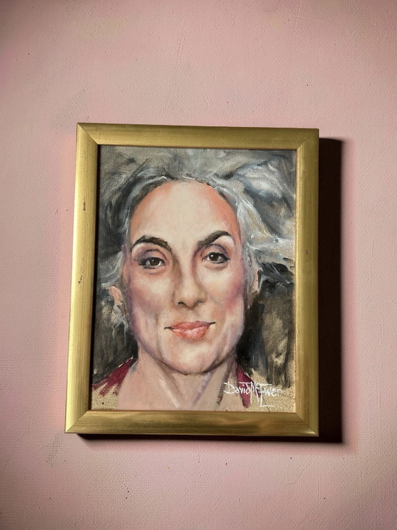 Original Painting David McEwen - Portrait of a Woman (Oil / Pastel) – Paintings & Drawings, Wood, Canvas (photo 3 of 5)