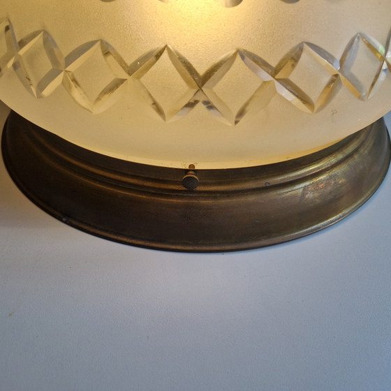 Bordo in rame vintage in vetro tagliato Gispen – Plafoniere, Glass, Copper (photo 4 of 10)