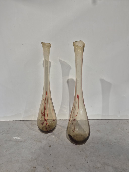 Ein Paar große, antike Murano-Bodenvasen