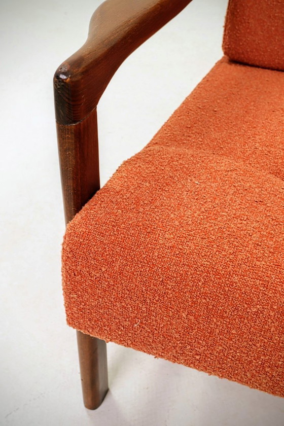 Image 1 of Modern Scandinavian chair terracotta bouclé 1965 design by Z.Baczyk 