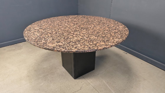 Image 1 of Vintage round granite center table, 1970s