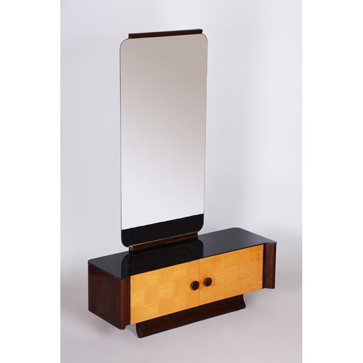 Vintage mahagony-maple Art Deco dressing table by Jindrich Halabala for Up Zavody, 1940s