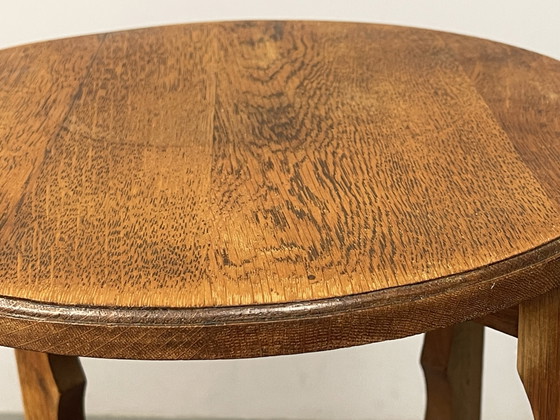 Art Deco eikenhouten decoratieve bijzettafel/plantenstandaard, jaren 1930. Ref.: CT1004 – Wood (photo 8 of 15)
