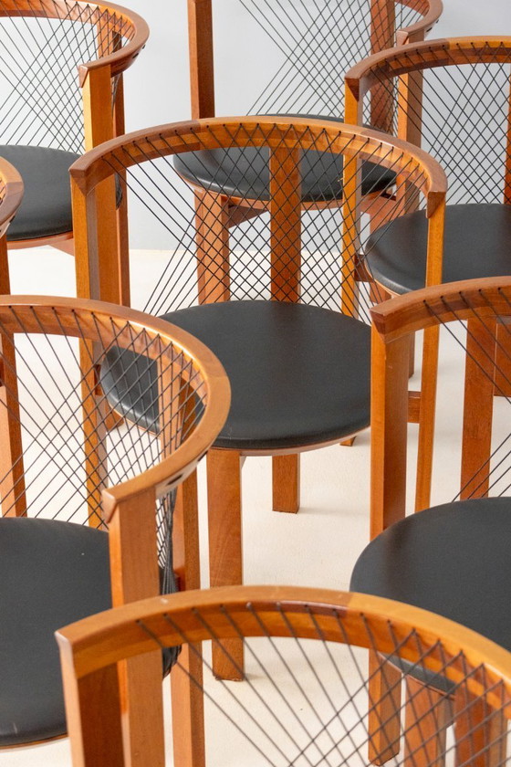 Image 1 of String Chairs by Neils Jørgen Haugesen for Tranekaer, 1980s (Set of 8)