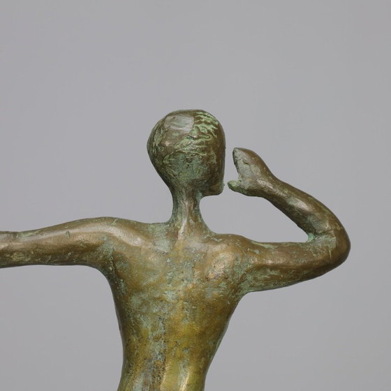 Bronze Sculpture "The Silent Herald" by E. van Daalen, 20th Century – Marble (photo 7 of 9)