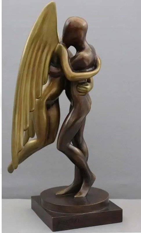 Kostabi, Mark - Divine Embrace - Bronzen sculptuur - met de hand gesigneerd