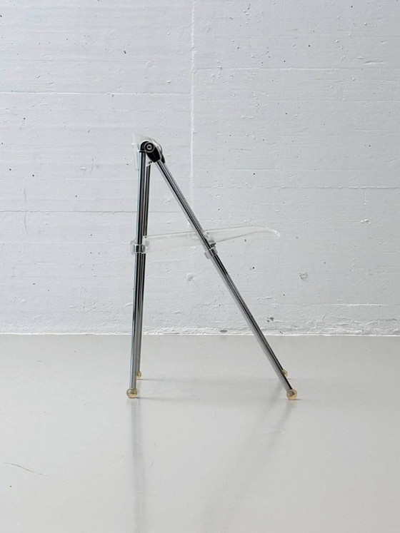 Image 1 of Set of 4 folding chairs made of acrylic by Giancarlo Piretti for Castelli, 1980s