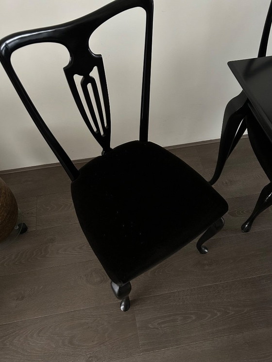 Image 1 of Set da pranzo Queen Ann, tavolo da pranzo estensibile con 4 sedie