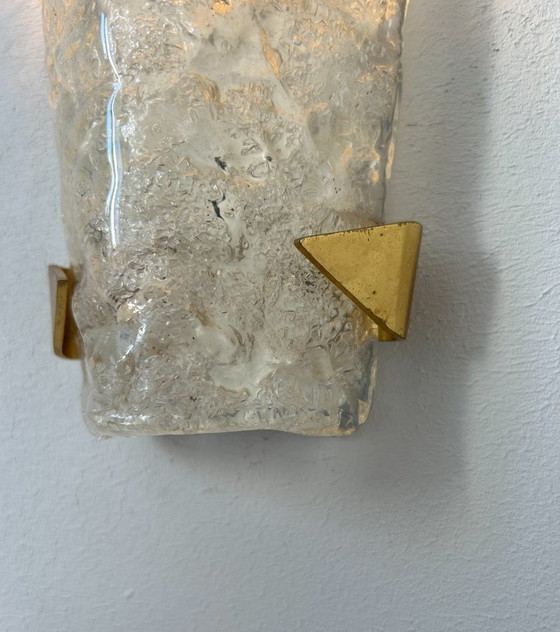 Image 1 of Lampada da parete vintage Hillebrand, ottone e vetro di Murano, Germania 1960