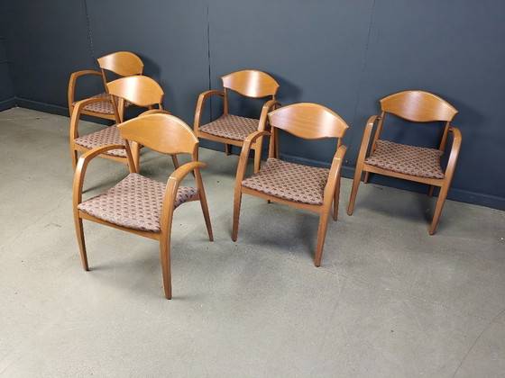 Image 1 of Vintage spanish wooden  armchairs, 1990s set of 6