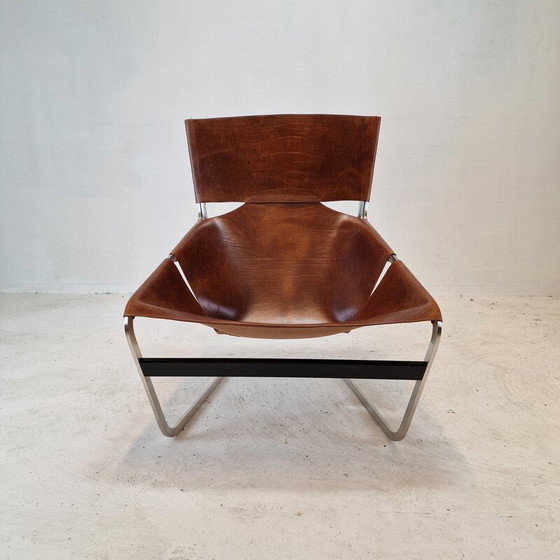 Image 1 of Paire de fauteuils vintage modèle F444 en chrome et cuir par Pierre Paulin pour Artifort, Pays-Bas 1960