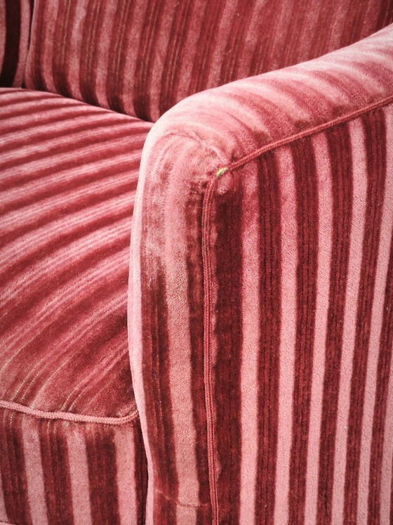 Image 1 of Fauteuil lounge sculptural en velours, style danois moderne des années 1950