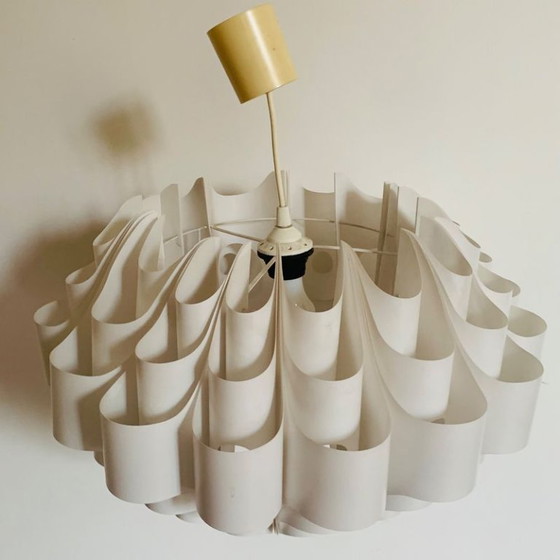 Vintage Scandinavische Space Age Hanglamp, Hanglampen, Kunststof, Wit (foto 3 van 13)