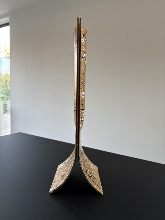 Image 1 of Jarrón de diseño único Carneol fabricado en cristal, 34 cm de alto.