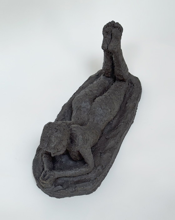 Image 1 of Yolande Ide (1931) - Terracotta Sculpture: “A Lying Woman”