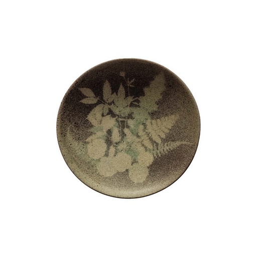 Piatto da parete in ceramica vintage con decorazione floreale, anni '70